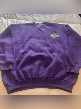 Vintage Colorado Rockies Logo 7 Embroidered Crewneck Sweatshirt Size XL